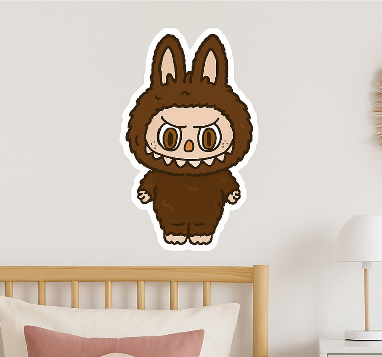 Brown monster doll sticker illustration - TenStickers