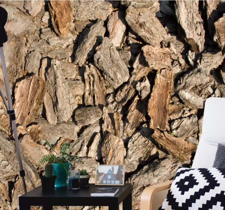 Brown rustic tree bark vinyl print decal - TenStickers