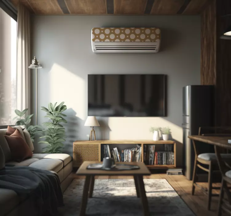 Brown with white dots = Polka Dot circle sticker - TenStickers