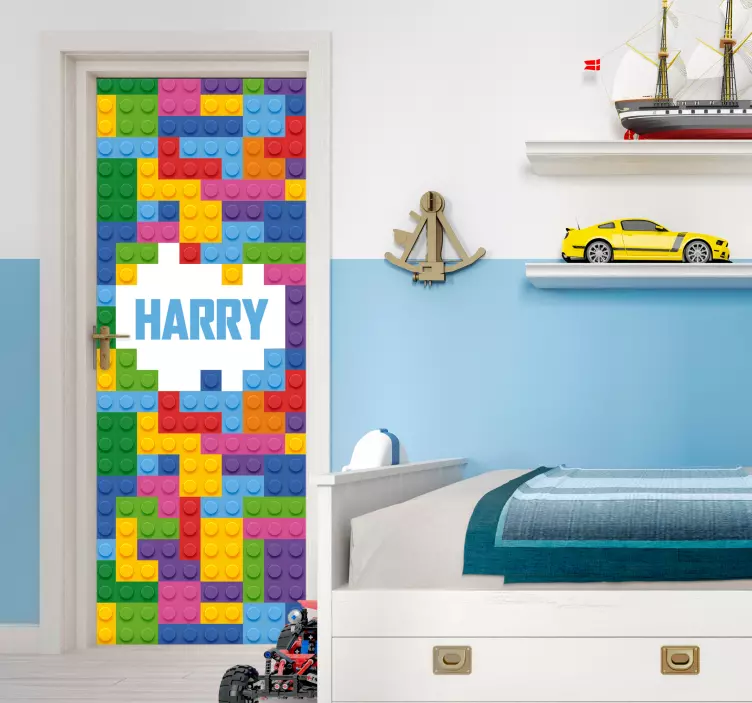Building Blocks  door sticker - TenStickers