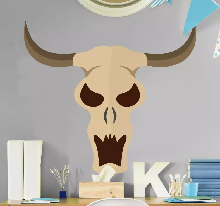 Bull Skull Icon animal wall decor - TenStickers