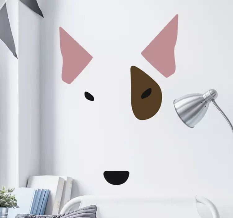 Illustrated bull terrier face dog sticker - TenStickers