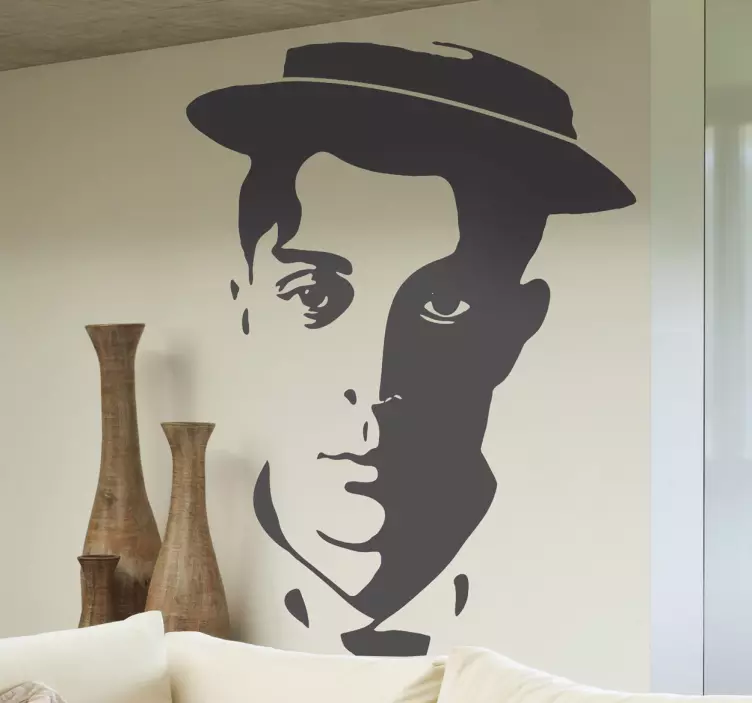 Buster Keaton cinema wall sticker - TenStickers