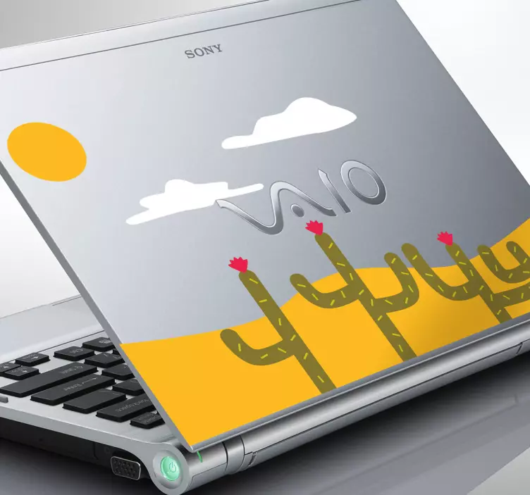 Cactus desert design Laptop sticker - TenStickers