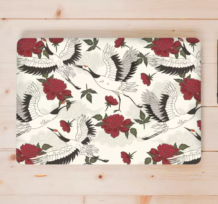 Calming earth tones bird pattern laptop skins - TenStickers