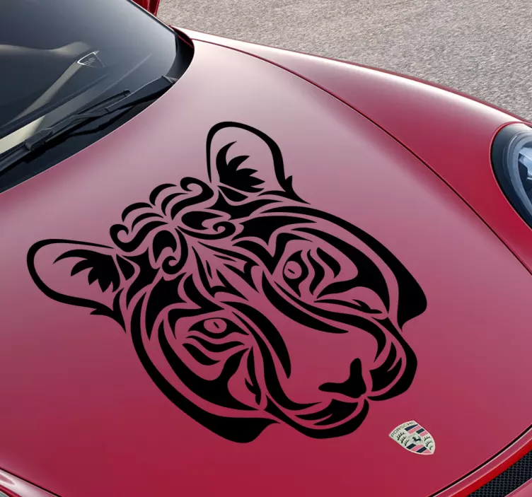 Car adhesive tiger head - TenStickers