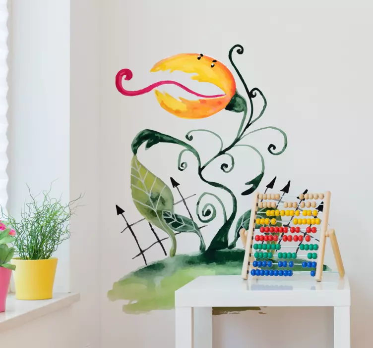 Carnivorous plant drawing halloween sticker - TenStickers