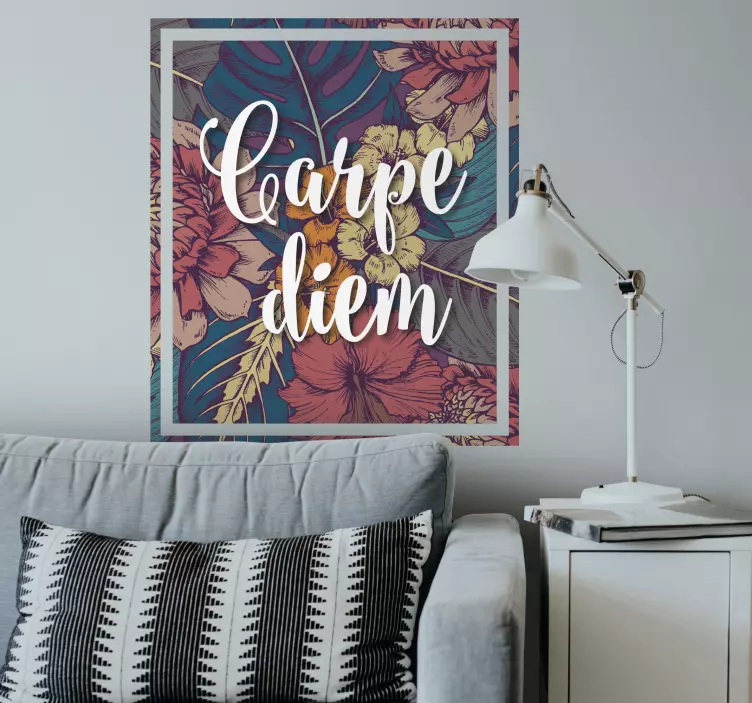 Carpe diem square inspiration quote decal - TenStickers