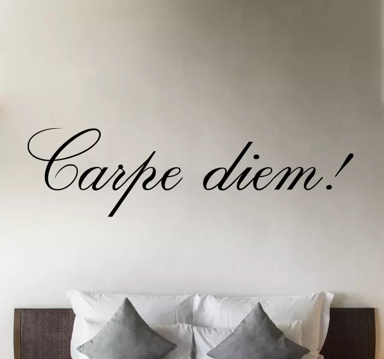 Carpe diem delicate thin lettering quote decal - TenStickers