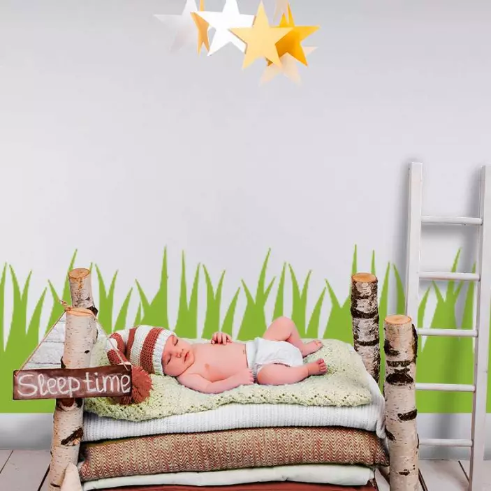 Cartoon Grass Silhouette plant wall sticker - TenStickers