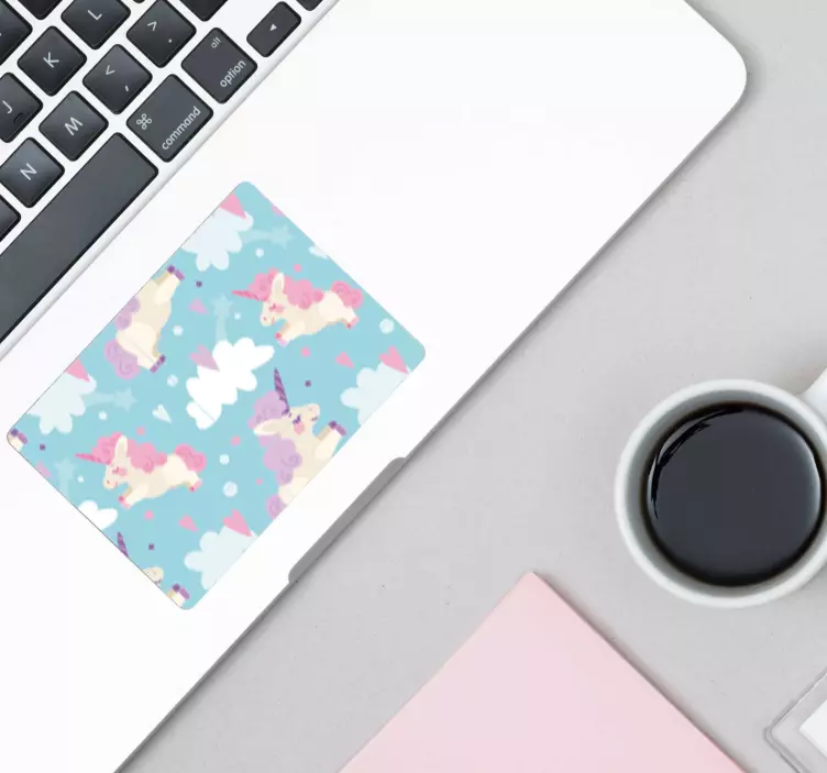 Cartoon Unicorn Trackpad laptop sticker - TenStickers