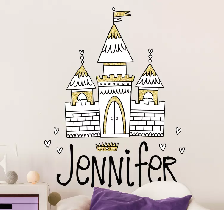 Castle Personalization Option kid's sticker - TenStickers