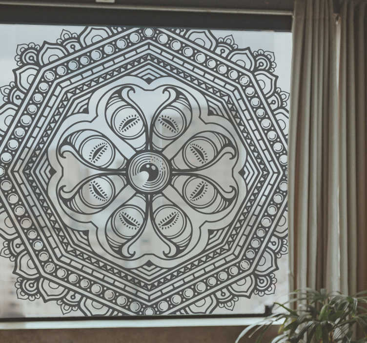cat eye mandala style window sticker - TenStickers