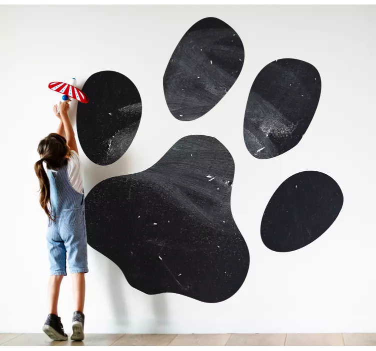 Cat paw cute design write on sticker - TenStickers