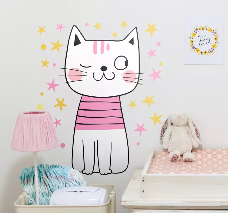 Cat sticker charming cat illustrations - TenStickers