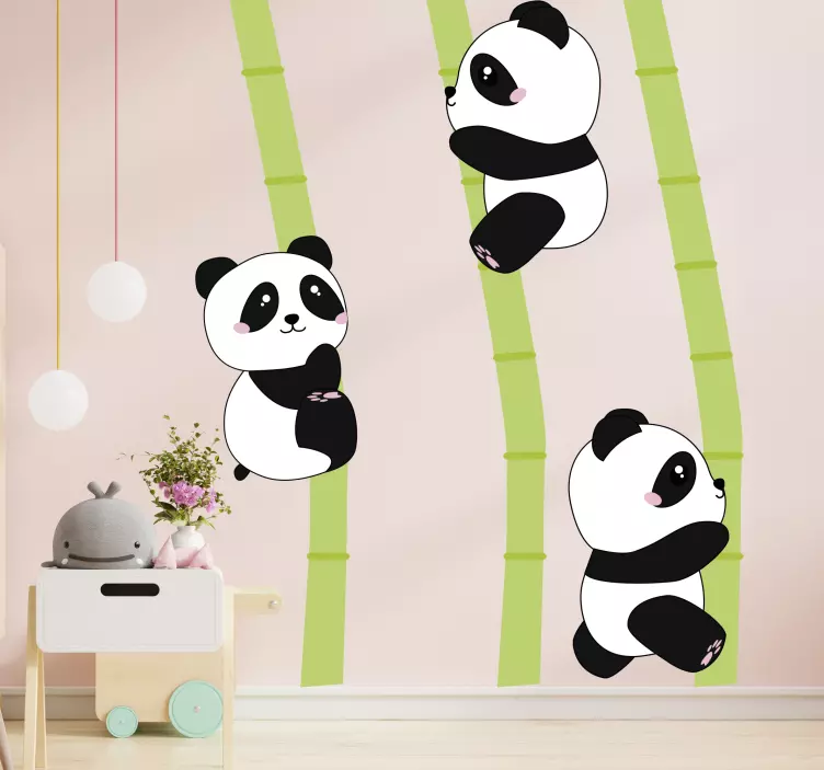 Cat sticker charming panda figurines - TenStickers
