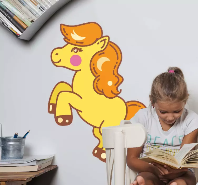 Cat sticker playful pony design - TenStickers
