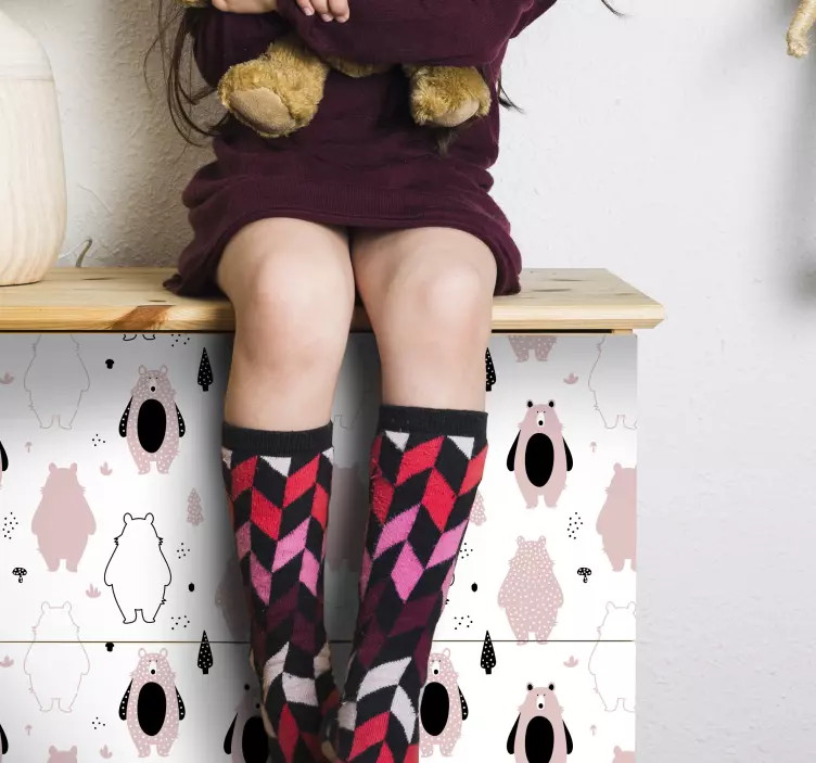 Cat sticker with adorable bear design - TenStickers