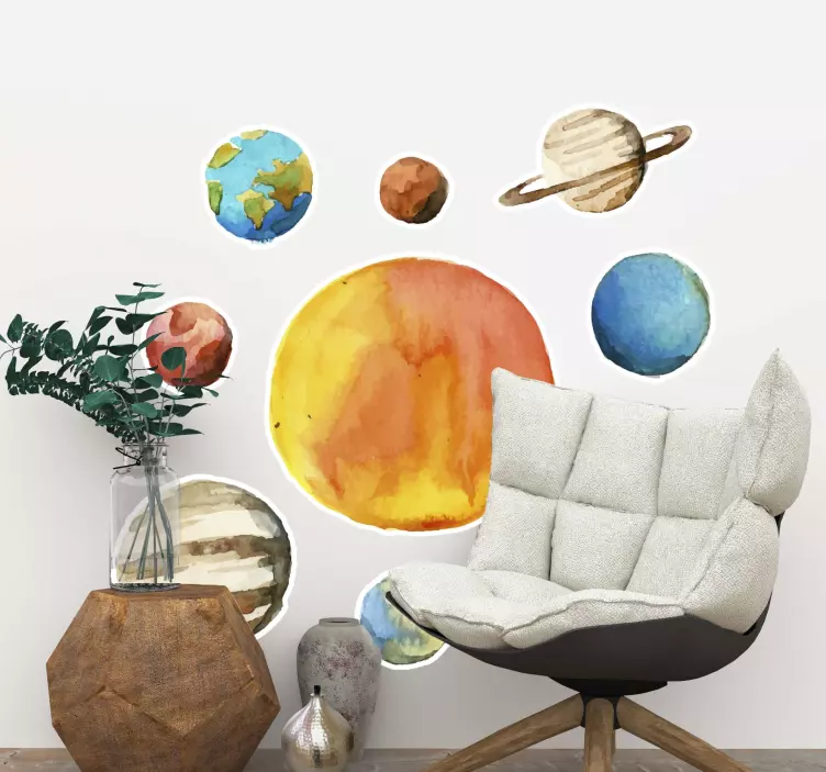 Celestial Planets Arrangement space sticker - TenStickers