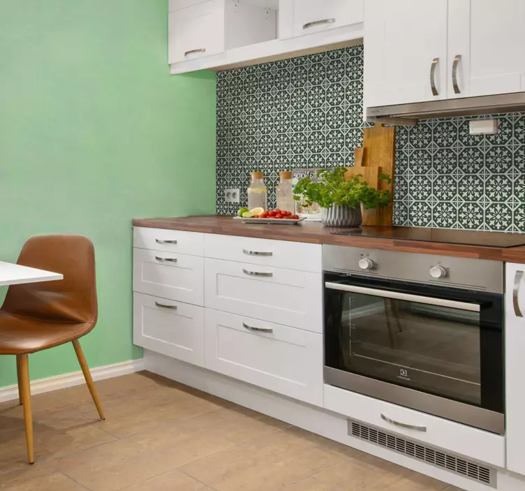 Cement on a green background tile decal - TenStickers