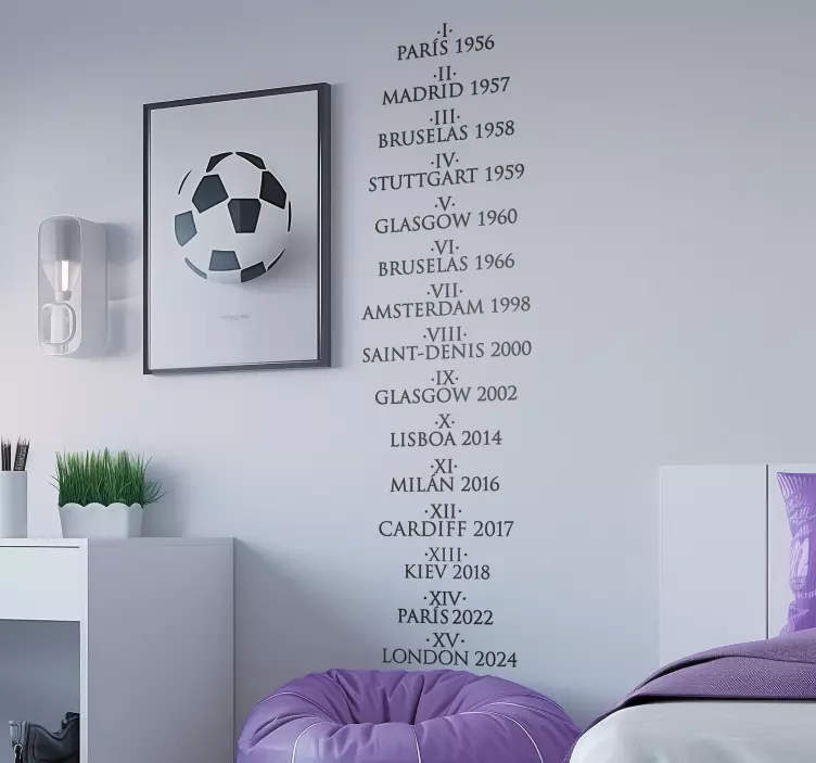 Champions Madrid football wall sticker - TenStickers