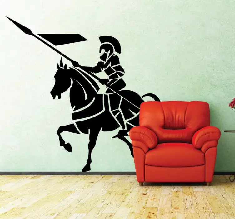 Charging Knight Silhouette Sticker - TenStickers