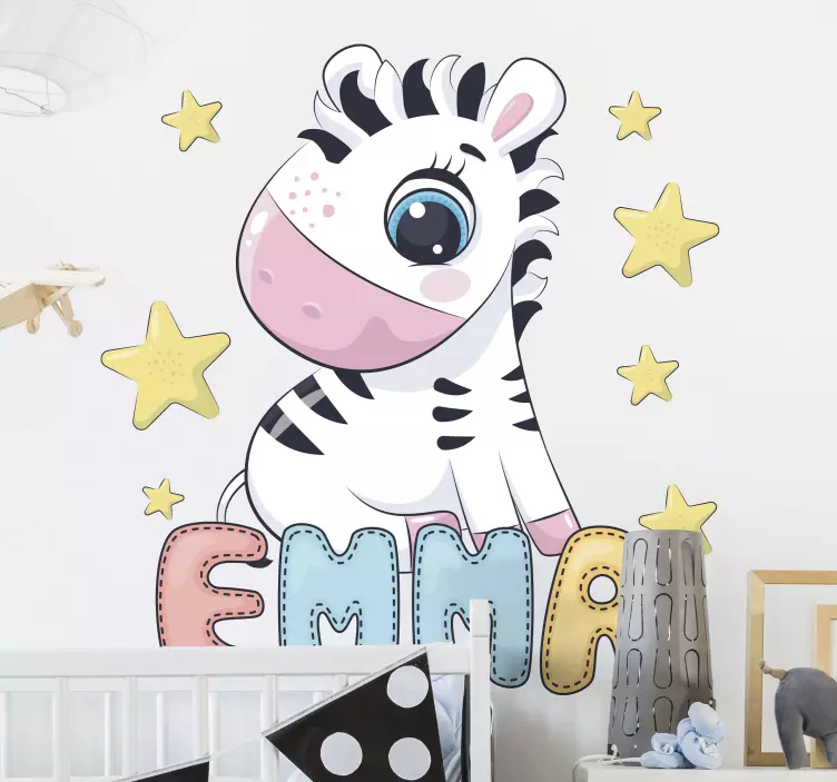 Charming Zebra Sculpture kid's sticker - TenStickers