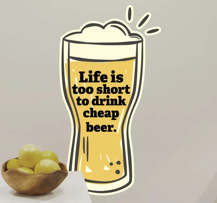 Cheap Beer drink vinyl sticker - TenStickers