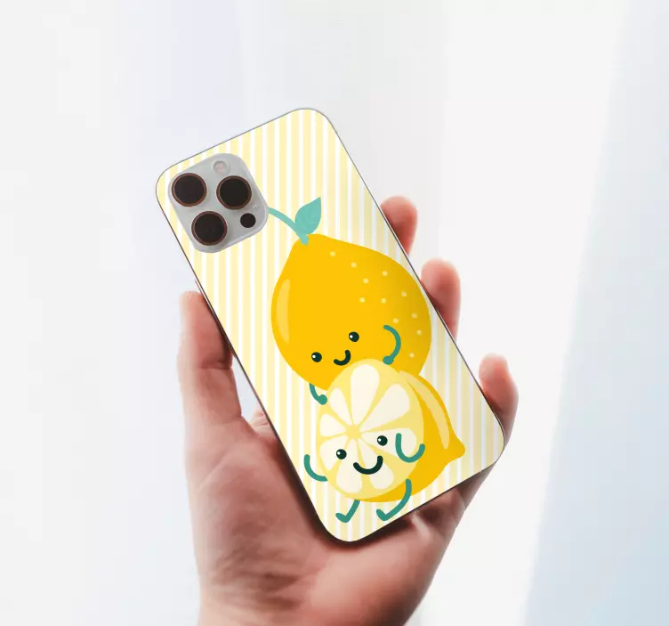 Cheerful Citrus Characters iPhone sticker - TenStickers