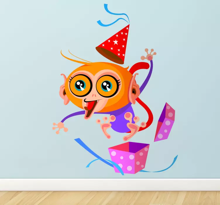 Cheerful Party Monkey kid's sticker - TenStickers