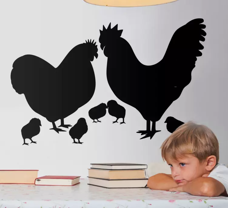 Chicken and rooster family bird wall sticker - TenStickers
