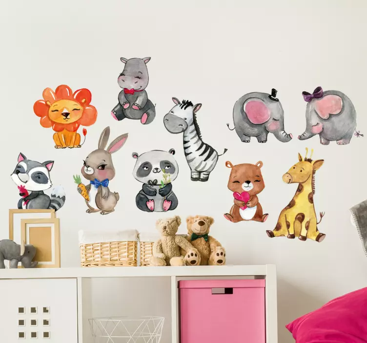 Children's Animal Illustration Stickers - TenStickers