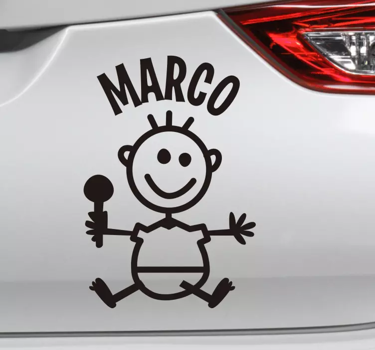 Child's body with name baby on board sticker - TenStickers