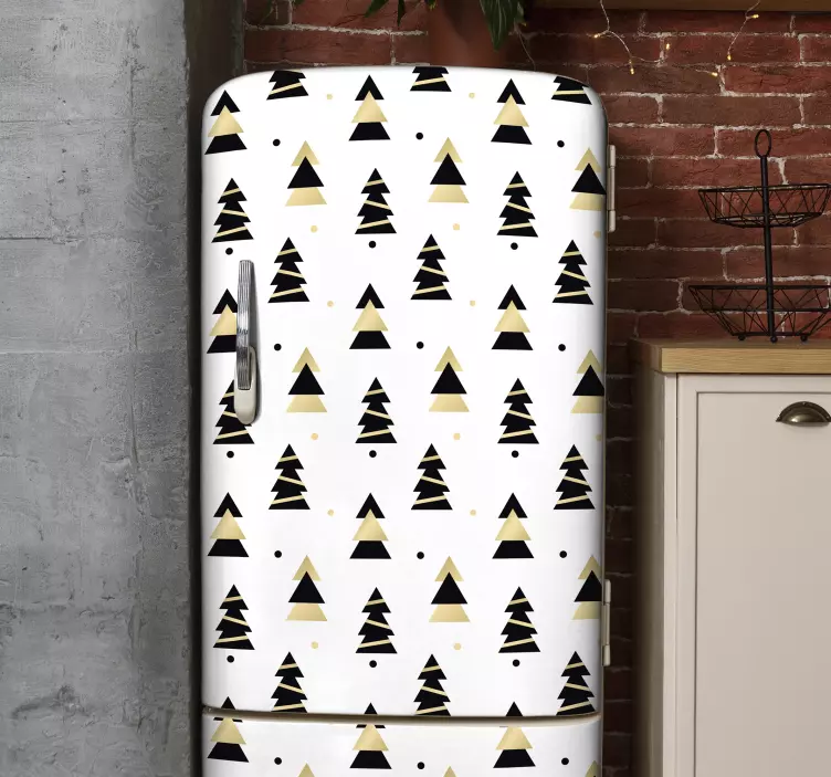 Christmas elegant tree pattern fridge sticker - TenStickers