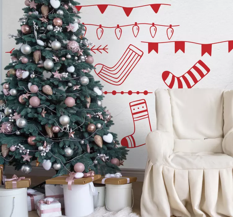 Christmas ornaments embroidery sticker - TenStickers