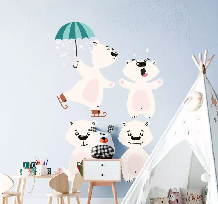 Christmas polar bear christmas sticker - TenStickers