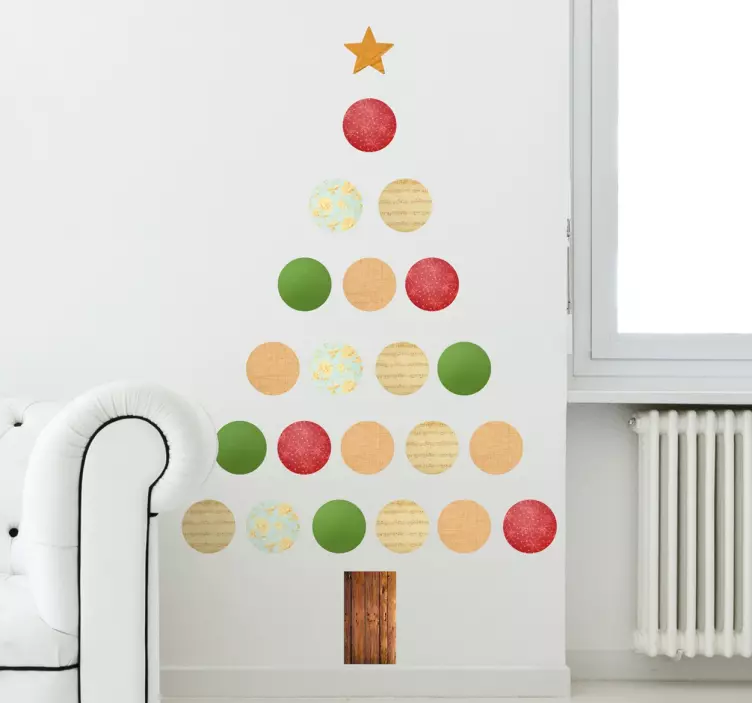 Beauttiful Christmas tree sticker - TenStickers