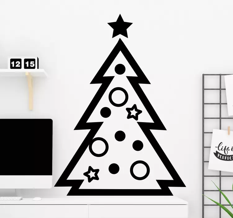 Christmas Tree Ornaments holiday sticker - TenStickers