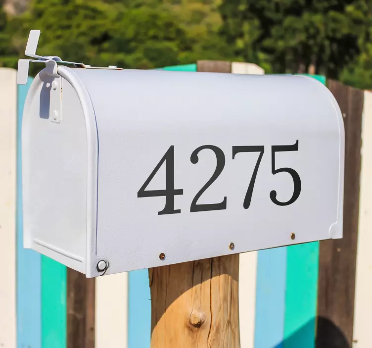 Classic numbers mailbox sticker - TenStickers