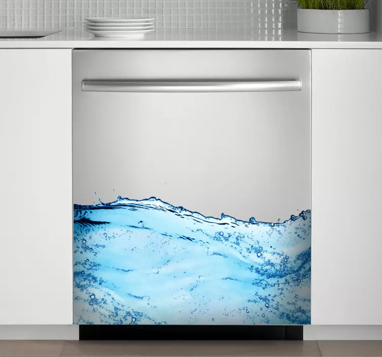 Clear Blue Sea Waves Dishwasher Sticker - TenStickers