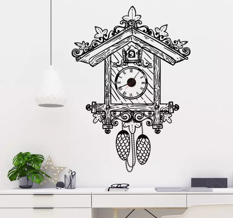 Clock with Roman numerals wall clock sticker - TenStickers