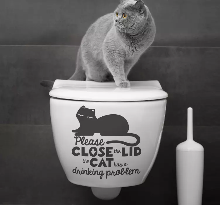 close the lid cat pet sticker - TenStickers