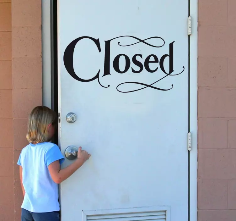 Closed Text Sticker - TenStickers