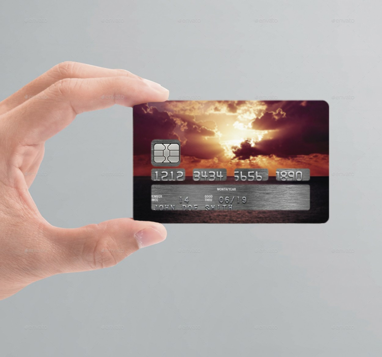 Cloudy sunset credit card sticker - TenStickers