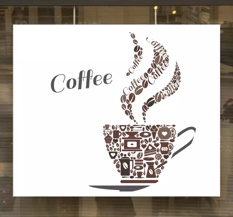 coffee cup made by coffee icons drink sticker - TenStickers