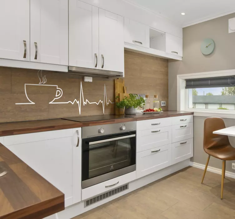 Coffee Heartbeats Wall Sticker - TenStickers