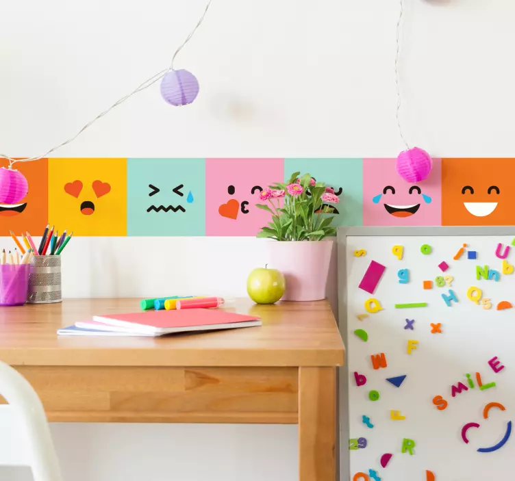 Color emojis wall border sticker - TenStickers
