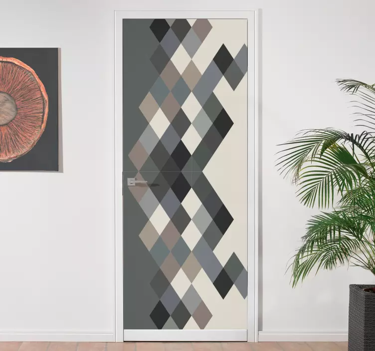 Color shades color blocks door decal - TenStickers