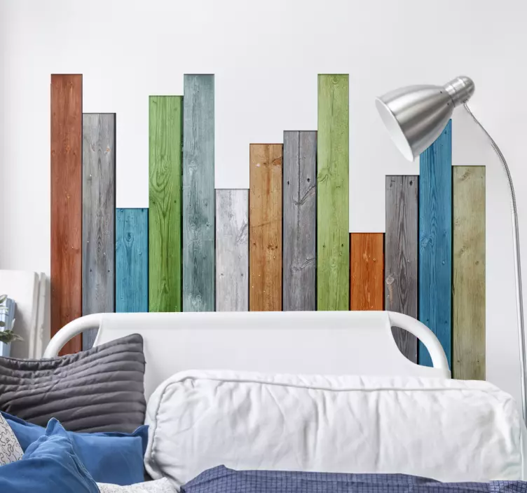 Color slatted  headboard sticker - TenStickers