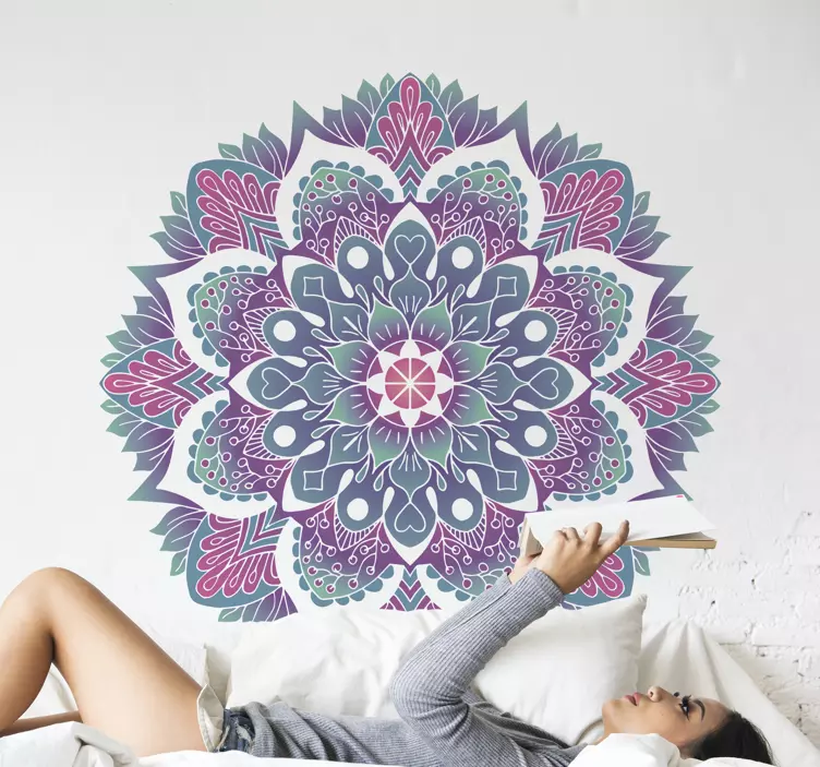 Colored decorative mandala window sticker - TenStickers